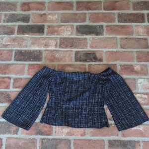 Black and White Off-Shoulder Top